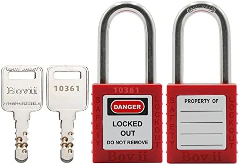 Boviisky 10 Червени, С различни ключове, 2 ключа За заключване, Брави с отбелязване заключване, отговарящи на стандарт OSHA