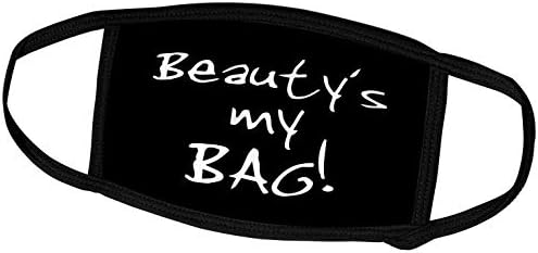 3dRose InspirationzStore - Това е моята чанта - Красотата - това е моята чанта. Козметика и любители на грим Черно-бял текст - Маска за лице (fm_232131_2)