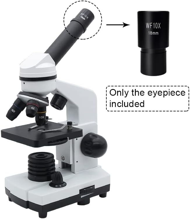 Аксесоари за микроскоп Smicroscope за възрастни Окуляры микроскоп-Широкоъгълен окуляр WF10X с преглед на зрителното поле 18 мм за био-микроскоп, Оптичен обектив, Окуляр с мрежа или без нея, микроскоп (Цвят: с