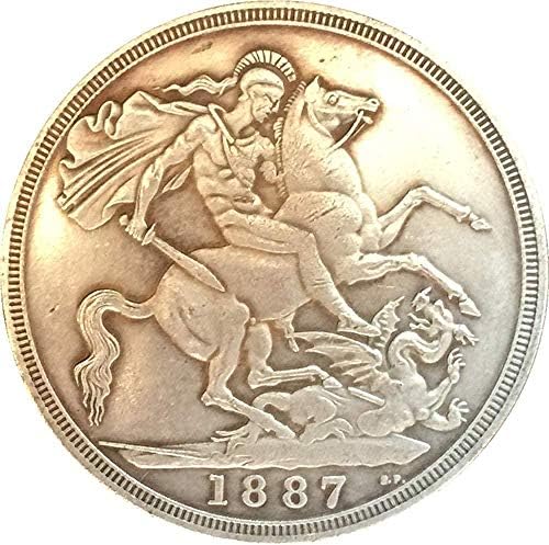 Монета на Повикване Великобритания 1887 1 Краун Виктория 2 - аз съм Копие на Портрета на Монети Колекция Бижута Подаръци Колекция от монети