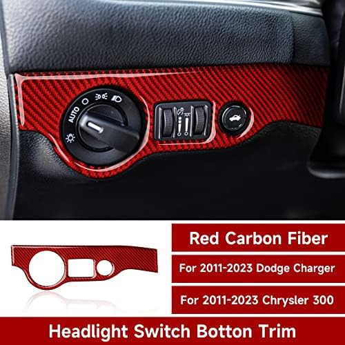 Стикери за Капак на Превключвателя за Управление на Фарове от Въглеродни Влакна BRMYL за 2011-2023 Dodge Charger Аксесоари Стикери За Интериора