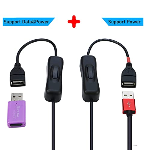 Удлинительный кабел LOKEKE USB 2.0 Y Дърва - от щепсела на USB тип A 2.0 до два штекеров тип A 2.0.Прекъсвач Зарядно устройство, Дата Кабел за Зареждане Захранващ Проводник за USB Фенове Led Въжета Смартфон (0,3 М)