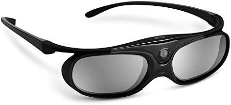 Очила DLP 3D 144 Hz, акумулаторна очила с активен затвор 3D за всички 3D-проектори DLP-Link, не може да се използва за телевизори, Съвместими с DLP-проектори BenQ, Optoma, Dell, Acer, Viewsonic (черно - 1 опаковка)