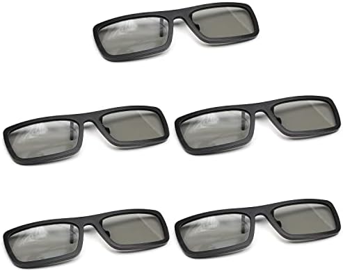 Othmro 5 бр. Здрави Очила в 3D Стил, Очила за Гледане на 3D филми, Очила за игри, Поляризация 3D Очила, Пластмасова Дограма, Черна Леща от смола за Гледане на домашни филми на 3D-телевизори, кино, DVD