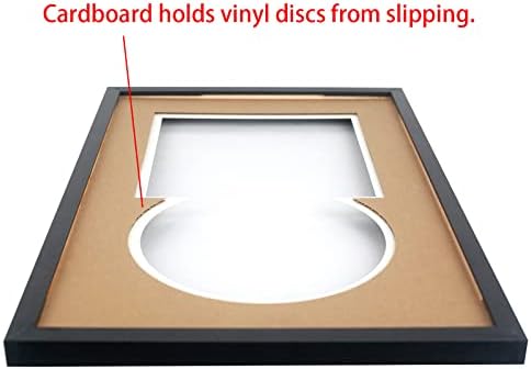 Mxtallup 7-инчов Винил рамка за стенните плочи на 7-инчовата рамка за музикален автомат с двоен черно покритие, показва 7-инчов плоча на LP и обложката на 7x7 см, 7-инчов рамка за музикален албум (LP1016BB)