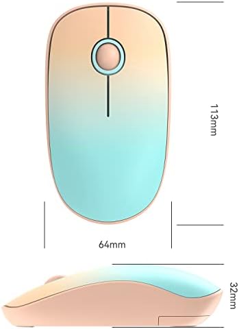 Безжична мишка FD V8 2,4 G Модни Мощна Ультратонкая Тиха Безжична мишка с наноприемником 1500 dpi с Точна на Горивото за лаптоп MacBook (Наклон от оранжево до мятно-зелен)