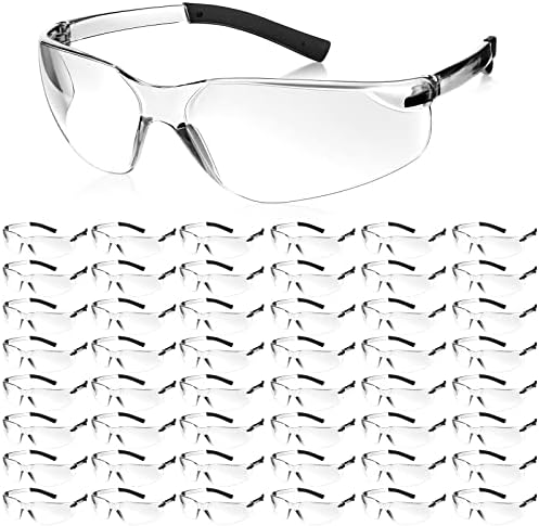 Queekay 50 бр. Защитни Очила устойчиви на въздействието на УЛТРАВИОЛЕТОВИТЕ слънчеви Очила с Защита от Надраскване Обемна Защита на Очите за Мъже и младежи, Работещи в Лабораторията за Строителни Науки (Прозрачен)