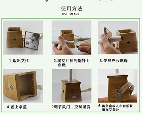 ZHONGJIUYUAN Bamboo Мокса Box Устройство Държач за макара Моксы Държач за щеки на Врата на Тялото Морска Акупунктурный Масаж Терапия, Китайски Традиционен Инструмент за Обгаряне (2 дупки)