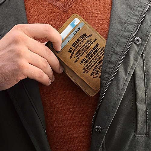 Чантата DOPTIKA за сина ми от мама - Персонални мрежи за мъже - Мъжки портфейли с гравирани върху предния джоб - Тънък портфейл за мъже - Държач за карти - Мъжки портфейл - Rfid-портфейл за мъже, Подаръци за сина ми