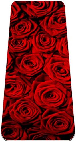 Siebzeh Romantic Red Rose Flowers Модел Премиум-Дебела подложка за Йога Устойчив Гумен Нескользящий подложка за здраве и фитнес за всички видове упражнения от Йога и пилатес (72 x 24x 6 мм)