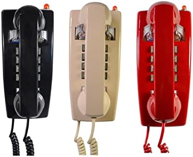 Кабелен стенен телефон HOUKAI Аналогов старата школа телефон с кабел Ретро Отточна тръба на шарнирна връзка, с монтиран на стената телефон с Допълнителен силен звънец (Цвят: C)