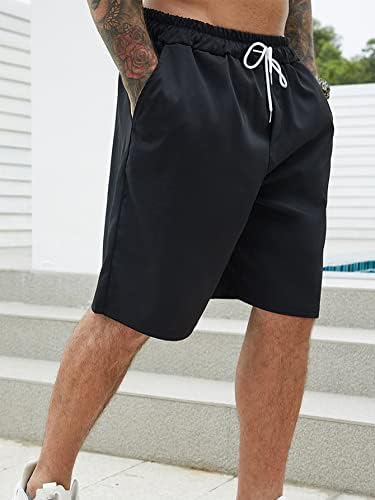 OYOANGLE Мъжки къси Панталони Големи Размери С завязками На Кръста За Спортната тренировка, Спортни къси Панталони с Наклонени джобове