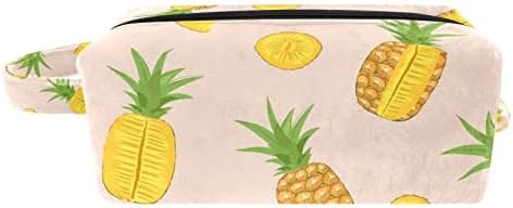 TBOUOBT Косметичка За Грим Пътна Косметичка, Чанта-Портфейл, чанта с цип, летни оранжеви плодове ананас