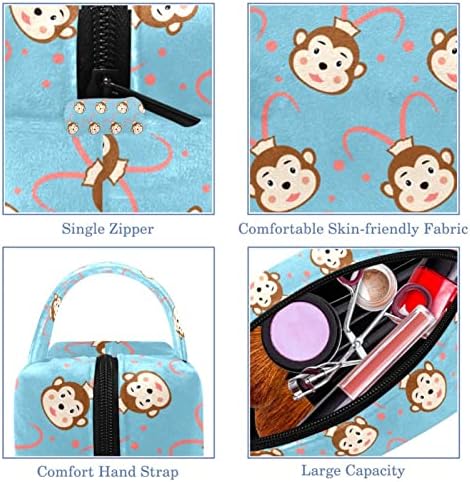 TBOUOBT козметични чанти, козметични чанти за жени, Малки Пътни Чанти за Грим, карикатура с маймуна