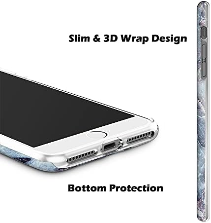 Калъф Fanlecc е Съвместим с iPhone 6S 6 iPhone 8/7 / SE 2nd (випуск 2020) Мрамор Дизайн Прозрачна Броня Твърд PC TPU устойчив на удари-Мек Тънък Гумен силиконов калъф Калъф за вашия телефон, 4.7 инча (син камък, мрамор)