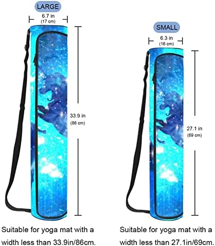 Чанти за Постелки за Йога Мъглявина Galaxy Unicorn, Чанта за Носене на Йога Пълна с Цип за Жени и Мъже, Калъф За Подложка за Йога с Регулируема Каишка