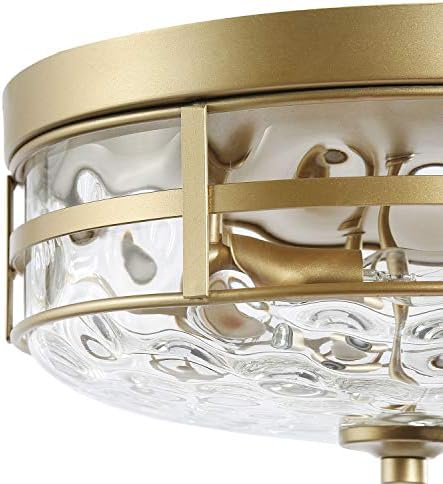 KSANA Gold Модерен Тавана лампа, за Скрит монтаж със стъкло с водна Ромолящи за Спалня, Антре, Кухня, Трапезария и Хол, Фоайе и Баня
