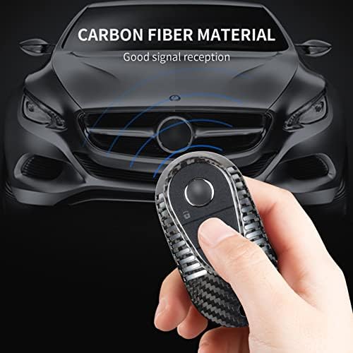 Калъф за ключодържател от въглеродни влакна за Mercedes Benz, Протектор за ключодържател от Т-Въглеродни влакна, Подходящи за Mercedes Benz S-Class G-Class, E-Class 2020-2022 Калъф за дистанционно на ключа, черен