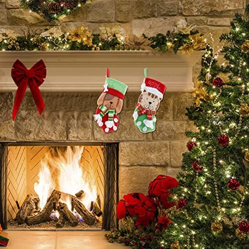 Коледни чорапи с орнаменти във формата на пиле, на Тъканта, чанта за Коледни чорапи и Коледни Окачени Чорапи за украса на парти и Коледен Cartoony Червен Комплект, Окачен Украшение под формата на Динозавър