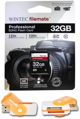 Високоскоростна карта памет, 32 GB, клас 10 SDHC карта за CANON VIXIA HF M400. Идеален за висока скорост на заснемане и видео във формат HD. Идва с горещи предложения на 4 по-малко, всичко в една повратна USB-четец