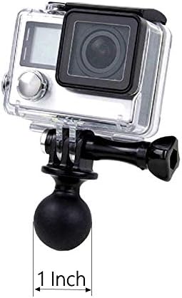 Адаптер за прикрепване на топка на главата (топчета с диаметър 1 инч) с накатным винт за екшън камери GoPro 11/10/9/8/7/6/5 Black, Session 5/4
