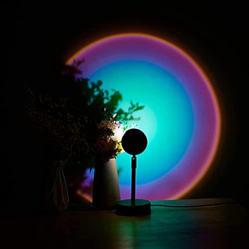 Проекция Лампи по Залез слънце, Проектор Led Светлини под лампа Rainbow лека нощ Въртене на 360 Градуса за Коледна Украса Фотография/Осветление за атмосферата на Хелоуин
