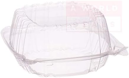 Светът предложения Квадратни прозрачни контейнери-мида loops [50 опаковки] за сандвичи Salad Go на храна за вкъщи [Размер: 5 3/8 x 5 1/4 x 2 5/8]