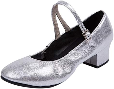 Дамски Ежедневни обувки за танци, Обувки за латино танци, Модерен Дамски обувки за танци балната зала, Дамски Ежедневни обувки, Дамски обувки за туризъм (Сребро, 6,5-7)