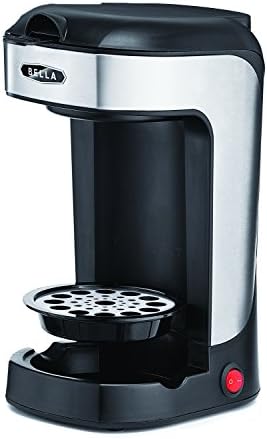 Tea BELLA One Scoop One Cup, За приготвяне на кафе на една порция, с регулируема тава за капки и постоянен филтър, Могат да се мият в съдомиялна машина, Неръждаема стомана черен цвят.