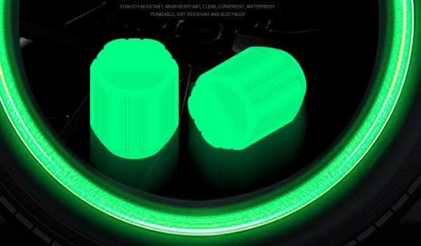 Флуоресцентни Капачки за състав на вентила на гумата NUTEOR, Капачки за състав колела, Съвместими с Ford Fusion Explorer F-150 F250 F350 F450 F550 Explorer Edge, Аксесоари за дизайн на лого, 4 бр., Зелен цвят
