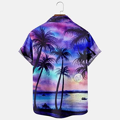 Мъжки Хавайска Риза, бързо съхнещи Тропически Ризи Алоха, Ежедневни Ризи за Почивка на Плажа, С Къс Ръкав, Блузи, Потници