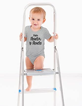 AW Fashions Hola Abuela y Abuelo - Обява за бременност испански баби и дядовци - Мило Цельнокроеное Боди За новородени