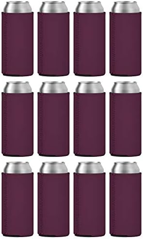Охладители за консерви TahoeBay Slim (12 пакети) Празни Неопренови бирена ръкав (тъмно лилав цвят)