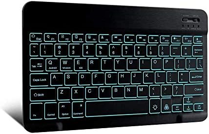 Клавиатурата на BoxWave, съвместима с Честта Play 3д (клавиатура от BoxWave) - Клавиатура SlimKeys Bluetooth - с подсветка, преносима клавиатура с удобен подсветка за Честта Play 3д - Черен цвят
