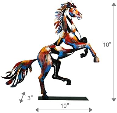 NSJLEE-LITE Метални Фигурки на Коне Декор, Ръчна изработка, Модерна Скулптура на Кон, Ръчно изработени, Селски Метална Статуетка Украса на Подарък за дома на лавица за книги Офис Бюро Статуетка и Украса за дома