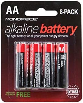 Алкална батерия Monoprice AA, 8 броя в опаковка (110363)