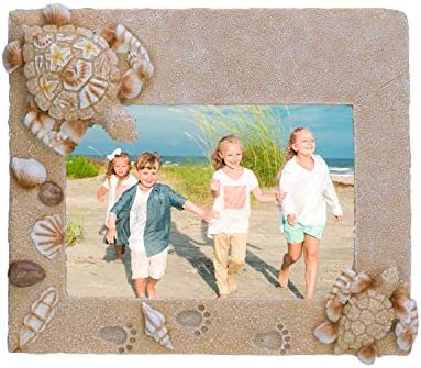 Beachcombers 4x6 Рамка с Пясък и Костенурката, рамка за снимка, Държач за Стенните рафтове или Настолен Интериор, Мулти