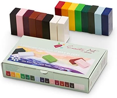 Encaustic Art The Original -Комплект за ИЗБОР на ПЕЙЗАЖА от 16 цвята восъчни блокове за энкаустики -Пчелен восък за художествени материали за энкаустики -Нетоксичен, изработени ръчно в Германия