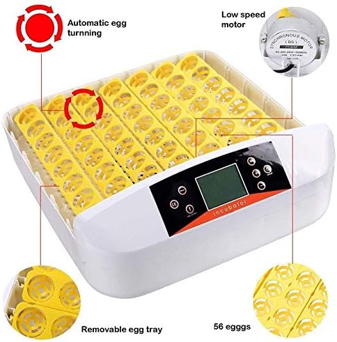 ALREMO 103234536 56 Инкубатори за Инкубация на яйцата с Автоматично завъртане, с Контролиран Осветление, Контрол на температурата и на влажността за Пилета, Патици, Птици