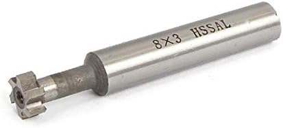X-DREE Диаметър на рязане 8 мм, Дълбочина на рязане 3 мм 6 Канали За директно пробиване муфа ножове с Т-образно пазом (диаметър на отвора 8 мм, дълбочина на отвора 3 мм и дълбочина на отвора 6 рануров, директен, vástago