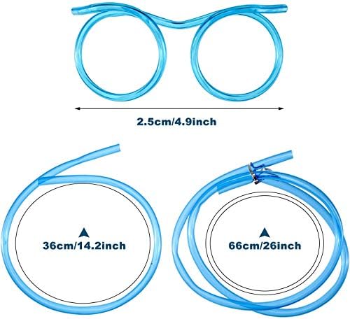 стъклена соломинка (Смешно сламени точки) 3 бр. с мустаци, Глупави сламени аксесоари за партита (аксесоари за партита, сватби, юбилей, рожден ден); Различни цветове (зелено, червено, синьо)