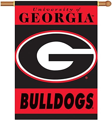BSI PRODUCTS, INC. - Двупосочен банер Georgia Bulldogs 28 x 40 с ръкав за овчарски скок - Гордостта на UGA за футбол, баскетбол и бейзбол - Висока якост за вътрешна и външна употреба - Страхотна идея за подарък - Класически