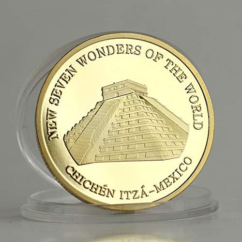 Новите Седем Чудеса На Света Пирамида Мексико Позлатена Монета Метални Декоративни Монети За Дома