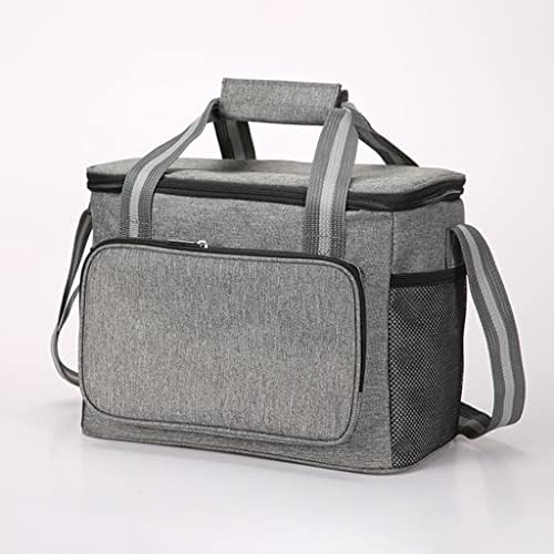 Функционална чанта за обяд MJWDP, Термоизолированный Обяд-бокс, чанта за пикник, Хладилник, Голяма Плажна чанта,-тоут, чанта за вечеря (Цвят: сив, размер: Един размер)