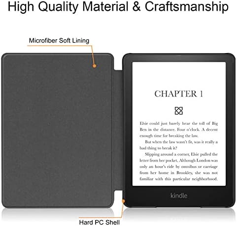 Калъф за всички нови Kindle Paperwhite 11-то поколение 2021 година на издаване - Не е подходящ за Kindle Oasis, premium smart-калъф от изкуствена кожа с автоматичен режим на заспиване и събуждане, Wild Rose