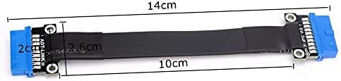 Съединители Вътрешен USB 3.0 19P/20P Адаптер за обмен на сигнали TX-RX Плоска Лента Удължител за USB3.0 дънна Платка PC Конектор Странично Card - (Дължина на кабела: 300 см, цвят: F1C-F1D)