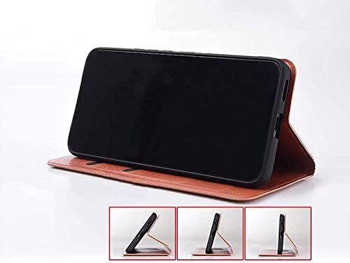 Калъф за мобилен телефон с магнитна панти кобур BANDKIT, за Apple iPhone 14 Pro Max Case 2022, Калъф-поставка за Фолианта от кожа С Страусиным модел [Държач за карти] (Червен цвят)