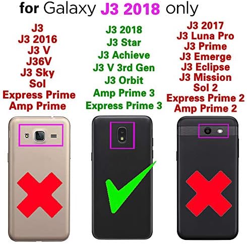 Съвместимост с Samsung Galaxy J3 Orbit J 3 Star 2018 3J Чанта-портфейл с панти на капака, държач за карти, каишка за мобилен телефон, Траен Портфейл на Китката, Калъф-награда за телефон J3V V 3rd Gen SM J337A J337V