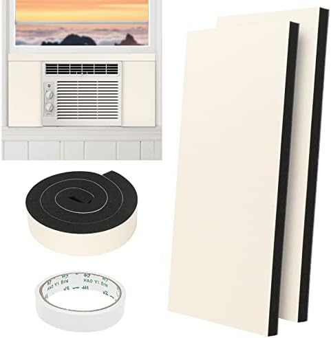 Изолационни Полистирен Панел за windows-базиран климатик BEWAVE, Комплект Обемни Странични панели ac с Горната лента за Запечатване на вътрешния блок на ac, 2 опаковки