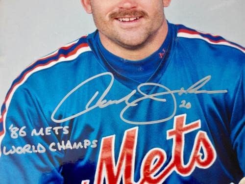 Цветна фотография на Хауърд Джонсън с автограф размер 8x10 (в рамка и матово покритие) - Ню Йорк Метс! - Снимки на MLB с автограф